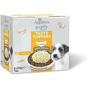 Applaws Wet Puppy Food, kipfilet met rijst in bouillon voor jonge honden, verpakking van 8 x 156 g blikjes