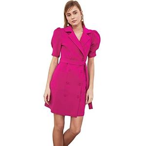 Trendyol Dames Mini Blazer Jurk Normale Geweven Jurken, Fuchsia, 62
