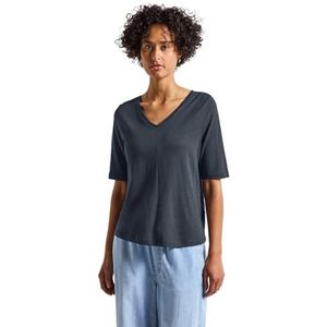 Street One Dames 3226714 T-shirt met V-hals, diepwater blauw, 8, Deepwater Blauw, 34