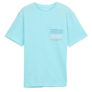 TOM TAILOR - Shirt - Blauw - Normale Pasvorm - Kwartmouw