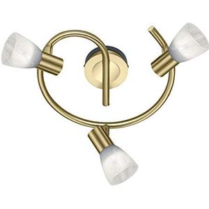 Trio Leuchten LED plafondlamp ""Levisto"" in messing goud, glas albastkleurig wit 871090308