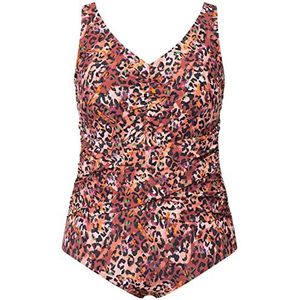 Ulla Popken Dames Cutout Leo Badpak, steenrood, 48