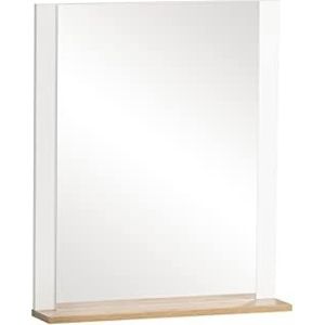 Schildmeyer Jelda spiegel, houtmateriaal, wit mat/eiken landhuisdecoratie, 59,6 x 12,3 x 71,1 cm