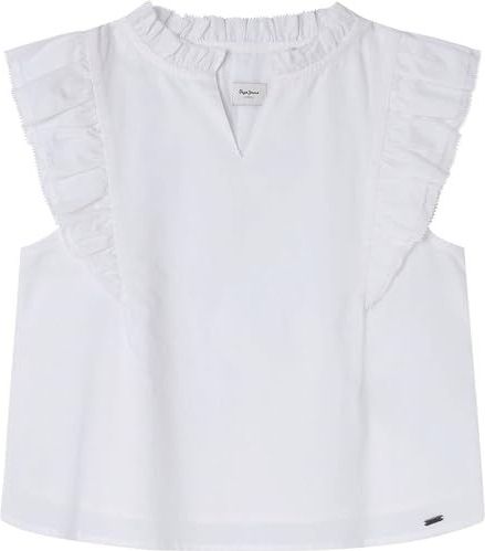 Pepe Jeans - PG301700 - Blouse - Wit - Casual - Mouwloos / Spaghettibandjes