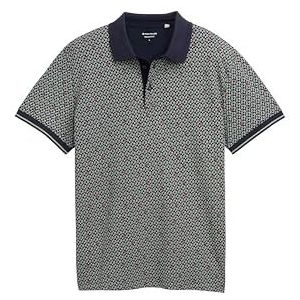 TOM TAILOR Poloshirt voor heren, 38443 - Navy Green Minimal Design, XXL