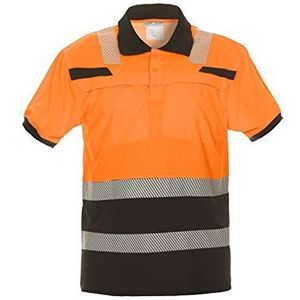 Hydrowear 040445OB-XS THORNE Trendy High Visible Line Polo Shirt, Hi-Vis Oranje/Zwart, Maat XS