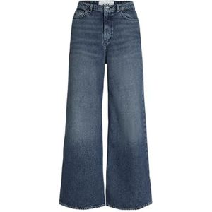 Jack & Jones - DNM Noos JXTOKYO - Damesjeans - Donkerblauw - Wijde Pasvorm