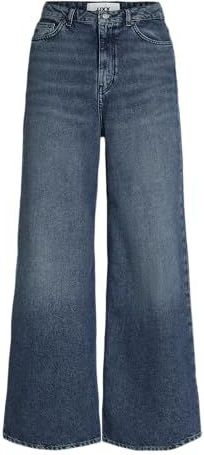 Jack & Jones - DNM Noos JXTOKYO - Damesjeans - Donkerblauw - Wijde Pasvorm