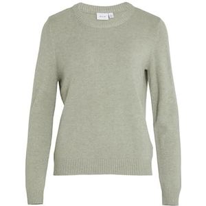 VILA Trui dames Viril O-hals L/S Knit Top - Noos , Oliegroen/Detail: melange , XXL