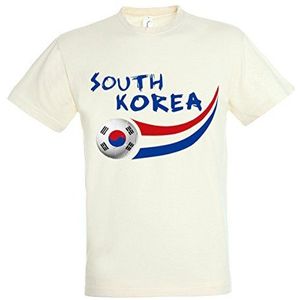 Supportershop T- T-shirt, Zuid-Korea, wit, voor kinderen, 4 jaar