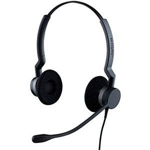 Jabra Biz 2300 USB-A MS On-Ear Stereo Headset - Skype Voor Zakelijke Gecertificeerde Ruisonderdrukking en Corded Hoofdtelefoon met Call Control Unit voor Deskphones en Softphones