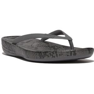 Fitflop Ergonomische teenslippers met slangenprint voor dames, Grijs, 40 EU