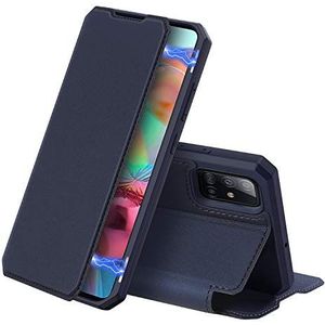 DUX DUCIS Hoesje voor Samsung Galaxy A71, Premium PU Leren Hoesje Magnetische Sluiting Flip Case Compatibel met Samsung Galaxy A71 (Blauw)