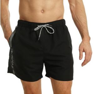 Ript Essentials Mannen Verticale Streep Sneldrogende UV 50 Zonwering Perzik Finish Zwembroek Trunks, Zwart/Grijs, 2X-Large