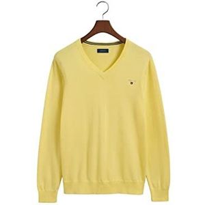 GANT Heren Classic Cotton V-hals Pullover, Clear Yellow, S
