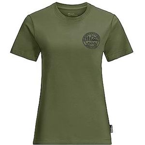 Jack Wolfskin Camp Fire T-shirt, Greenwood, XL dames, Greenwood, XL