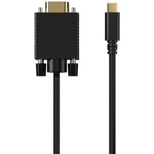 AISENS - A109-0692 USB-C naar VGA-converterkabel, USB-C/M-Hdb15/M, zwart, 0,8 m