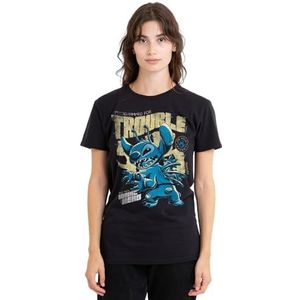 Disney Lilo en Stitch Trouble Comic dames T-shirt, zwart, groot, Zwart, L