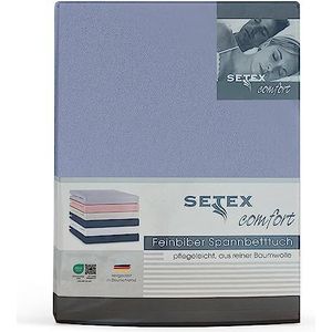 SETEX Hoeslaken van flanel, 200 x 200 cm, 100% katoen, bedlaken in lichtblauw