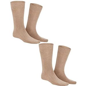 KUNERT Heren Comfort Cotton 2-pack SOH sokken, beige-melange, 39/42, beige gemêleerd., 39/42 EU
