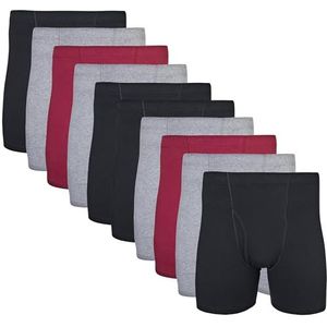 Gildan Boxershorts met overdekte tailleband voor heren, multipack (verpakking van 10), Zwart/Granaat/Grafiet (10 stuks), L