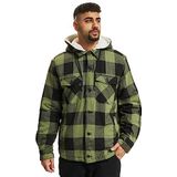 Brandit Heren Lumberjacket Hooded Jacket, Black/Olive, M