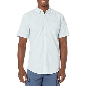 Amazon Essentials Regular-Fit Korte Mouw Streep Pocket Oxford Shirt Knop, Blauw, M
