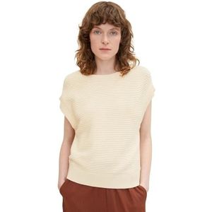 TOM TAILOR Dames Gebreide trui zonder mouwen 1032601, 28130 - Soft Buttercream, L