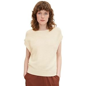 TOM TAILOR Dames Gebreide trui zonder mouwen 1032601, 28130 - Soft Buttercream, L