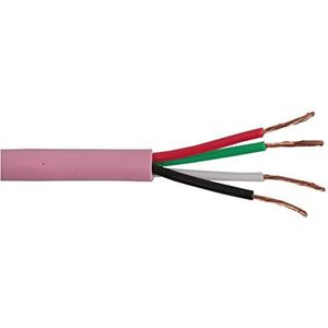 Pro Power 4CSPKCBL0.75PK100 m 4-Core Unscreened Speaker kabel, 24/0.20 mm, Roze, 100 m