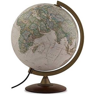 TECNODIDATTICA - NATGEO Explorer Executive 30 | National Geographic Executive cartografie | sokkel van beukenhout | verlicht | Spaans schrift | diameter 30 cm