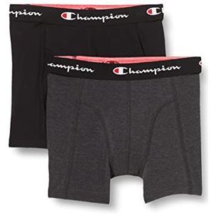 Champion heren Boxerslips Core x2, Zwart/Grijs (Dark Melange), M