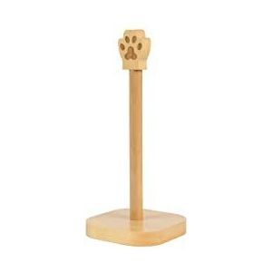 FISURA Keukenrolhouder in de vorm van een kat, voetafdruk, origineel, voor keukenpapier, keukenrolhouder, gemaakt van hout, 13 x 30 cm