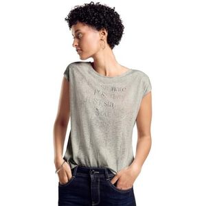 Street One A321962 T-shirt met woord, Smooth Sand Beige, maat 40 dames, Smooth Sand Beige, 38