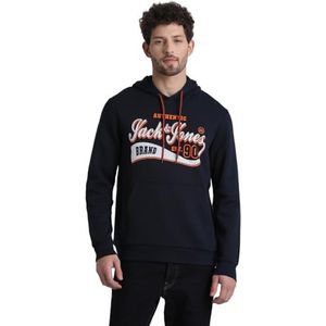 JACK & JONES Jjemett Sweat Hood capuchontrui voor heren, navy blazer, S