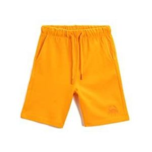 Koton Jongens Basic Trekkoord Zakken Crab Geborduurd Detail Shorts, oranje (200), 6-7 Jaren