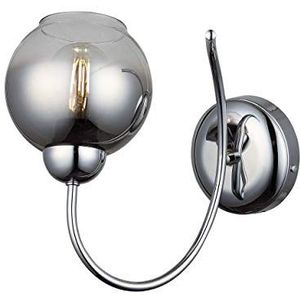 Homemania wandlamp, metaal, glas, chroom