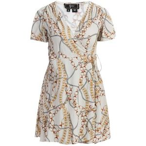 nolie Dames mini-jurk met allover-print 19227033-NO01, wit, XS, Mini-jurk met allover-print, XS
