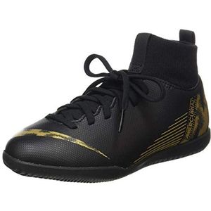 Nike Unisex Superflyx 6 Club Ic voetbalschoenen voor kinderen, Zwart Black Mtlc Vivid Gold 077, 35 EU