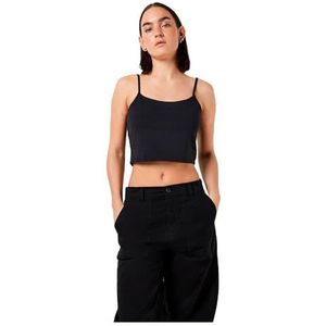 Noisy may Nmteresa Cropped S/L Noos Top voor dames, zwart, M