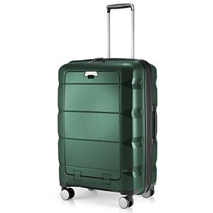 Hauptstadtkoffer - Britz - handbagage met laptopvak, rolkoffer, reiskoffer, uitbreidbaar, TSA, 4 wielen, donkergroen, 66 cm + Laptop, koffer