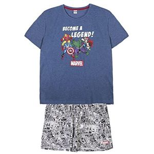 Cerda Group - Marvel - Korte Mouw Pyjama - Blauw - Katoen