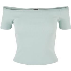 Urban Classics Dames T-Shirt Ladies Organic Off Shoulder Rib Tee frostmint S, Frostmint, S