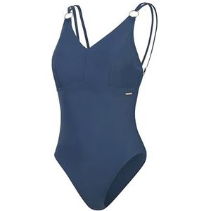Speedo Shaping Strappy 1-delig badpak voor dames, shapewear, strand- en vakantiebadmode, sparrenblauw, 32/8
