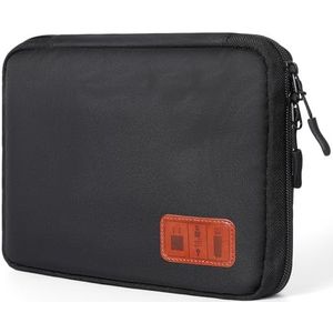 Cozary Kabelopbergtas, elektronische tas, reiskabeltas, draagbare elektronische accessoires organizer voor harde schijven, kabels, oplader, USB-kabels, SD-kaart, Zwart, Draagbaar en ruimtebesparend