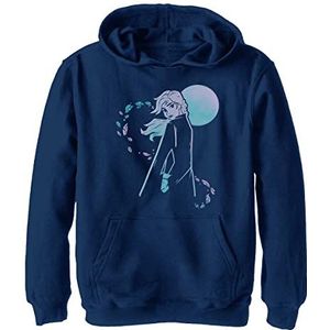 Disney Frozen 2 Winter Sunset Jongens Hooded Pullover Fleece, Navy Blue Heather, Small, Heather Navy, S