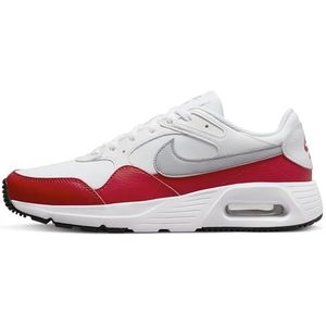 NIKE Air Max Sc Leather Herensneakers, White Wolf Grey University Red Black, 42.5 EU
