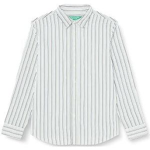 United Colors of Benetton Shirt 5WHT5QKN8, wit gestreept 957, M heren, wit, gestreept, 957, M