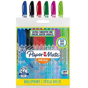 Paper Mate InkJoy 100ST Wrap Balpennen | Medium Point (1,0 mm) | Verschillende kleuren | 27 stuks