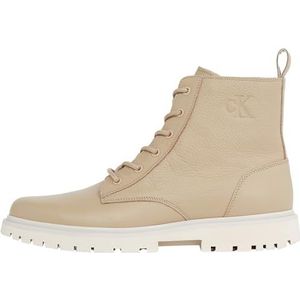 CK JEANS Heren EVA MID Laceup Boot Tumbled YM0YM01174, Beige (Travertijn/Eggshell), 10 UK, Beige travertijn eierschaal, 42.5 EU
